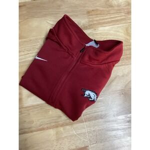 Boys Nike Arkansas Razorbacks Long Sleeve 1/4 Zip Pullover - Medium